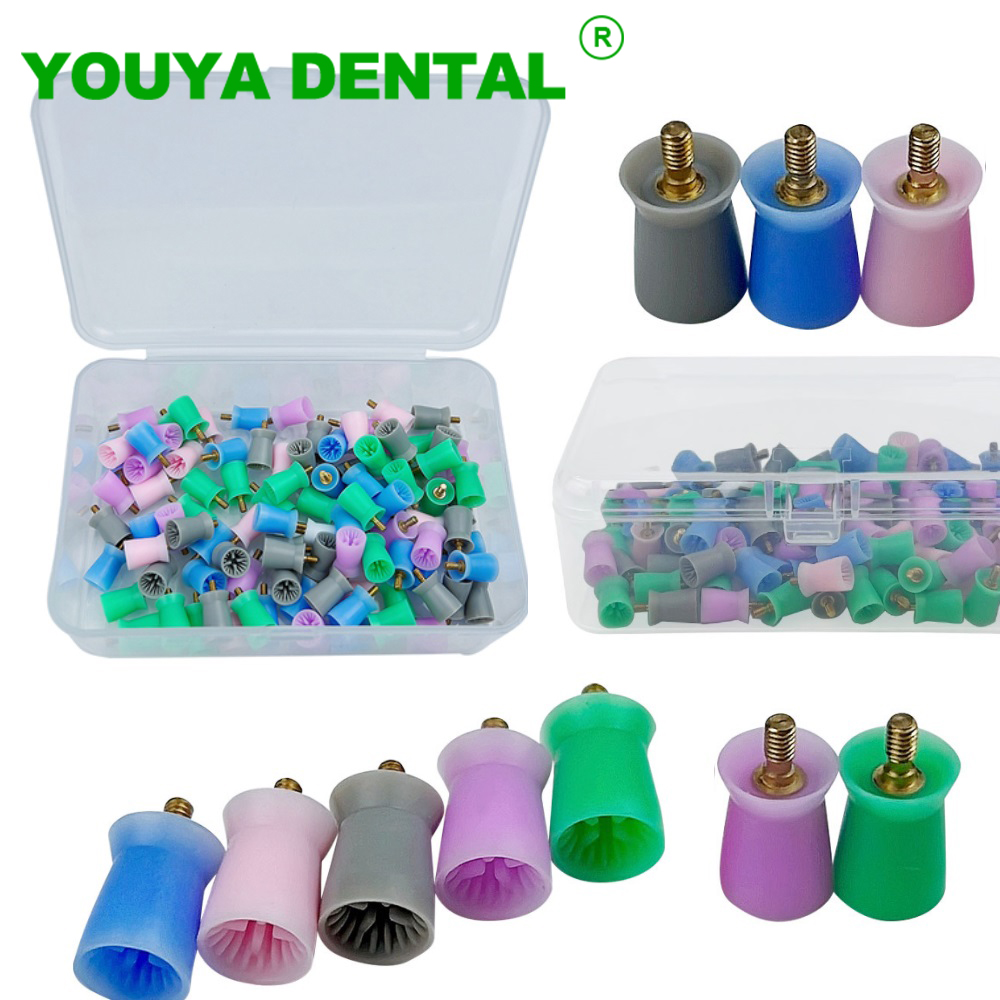 Whitening Teeth Dentist - 100 sztuk/pudełko Dentystyczne szczoteczki profilaktyczne wkręcane/zatrzaskowe,