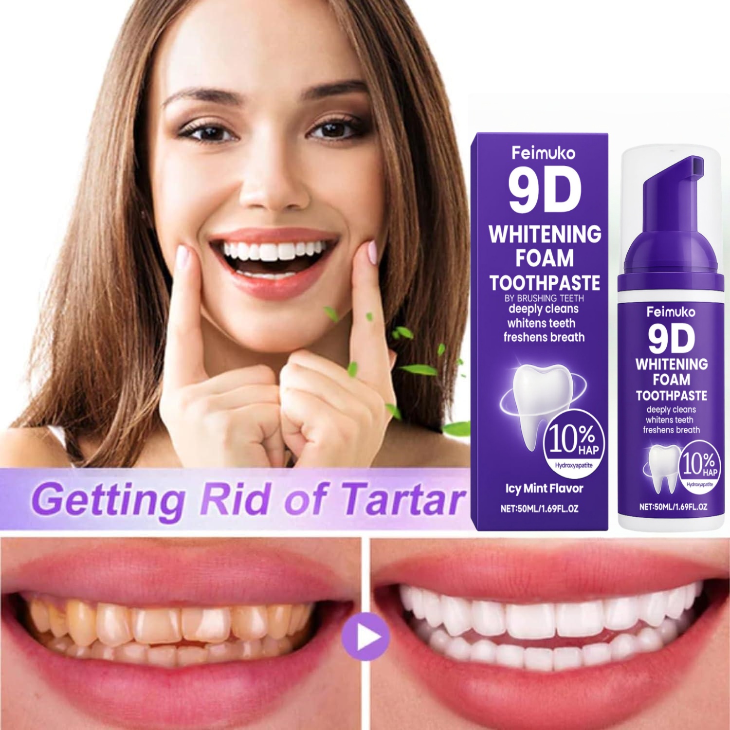 Teeth Whitening Mousse - Musująca pasta do zębów wybielająca, usuwająca