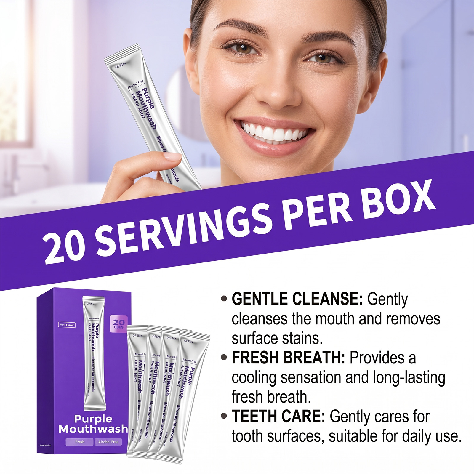 20 sztuk Płyn do płukania jamy – Teeth Whitening Natural recenzja i cena